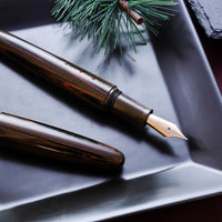 誠エボナイト・マーブルブラウン Fountain Pen - Wancher ワンチャー