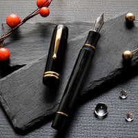 七宝万年筆・ベークライト・黒 Fountain Pen - Wancher ワンチャー