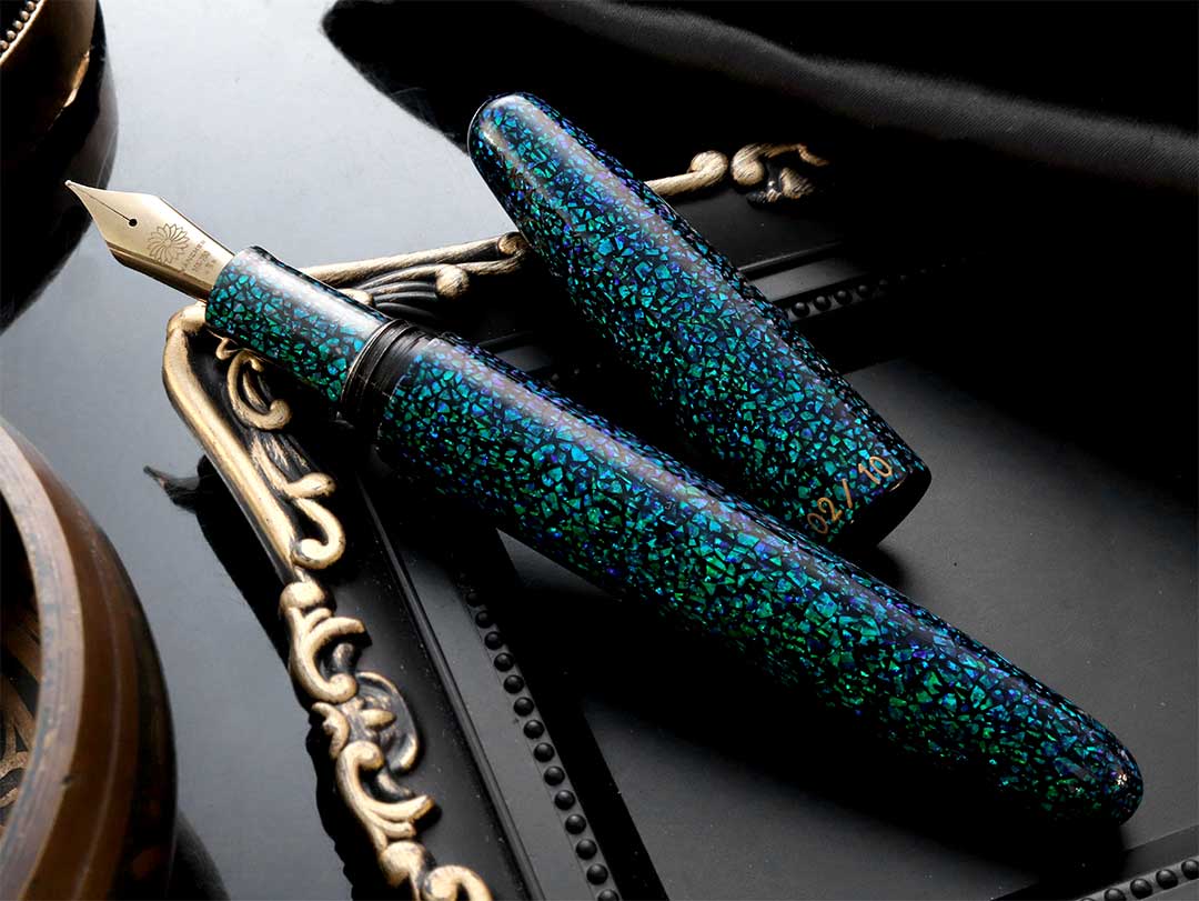 ブンブン様専用 螺鈿ペン S20 PILOT 京都オパール+ストライプ 螺鈿 漆