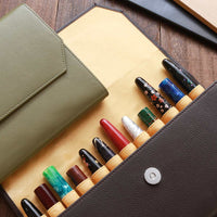 12本用ペンポートフォリオ ・オリーブグリーン Pen Pouch - Wancher ワンチャー