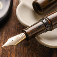 誠エボナイト・マーブルブラウン Fountain Pen - Wancher ワンチャー