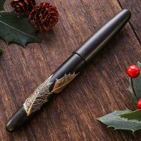 季映万年筆・黒漆・ひいらぎ Fountain Pen - Wancher ワンチャー