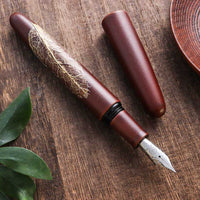 季映万年筆・赤溜塗・つばき Fountain Pen - Wancher ワンチャー
