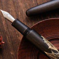 季映万年筆・黒漆・ひいらぎ Fountain Pen - Wancher ワンチャー