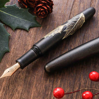 季映万年筆・黒漆・ひいらぎ Fountain Pen - Wancher ワンチャー