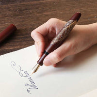 季映万年筆・赤溜塗・つばき Fountain Pen - Wancher ワンチャー
