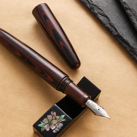 誠エボナイト・マーブルレッド Fountain Pen - Wancher ワンチャー