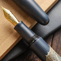 季映万年筆・ダークブルー・ひいらぎ Fountain Pen - Wancher ワンチャー