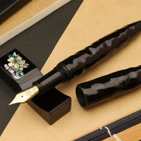 会津漆・亀甲塗り・緑溜塗 Fountain Pen - Wancher ワンチャー