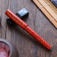 世界万年筆・犀皮漆・赤上げ Fountain Pen - Wancher ワンチャー