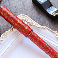 世界万年筆・犀皮漆・赤上げ Fountain Pen - Wancher ワンチャー