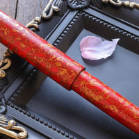 世界万年筆・犀皮漆・赤上げ Fountain Pen - Wancher ワンチャー