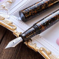 世界万年筆・犀皮漆・黒上げ Fountain Pen - Wancher ワンチャー