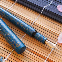 世界万年筆・犀皮漆・青上げ Fountain Pen - Wancher ワンチャー