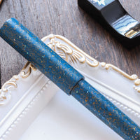 世界万年筆・犀皮漆・青上げ Fountain Pen - Wancher ワンチャー