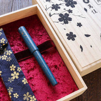世界万年筆・犀皮漆・青上げ Fountain Pen - Wancher ワンチャー