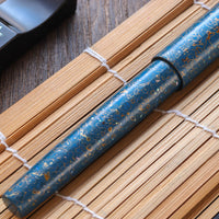 世界万年筆・犀皮漆・青上げ Fountain Pen - Wancher ワンチャー