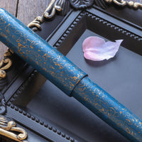 世界万年筆・犀皮漆・青上げ Fountain Pen - Wancher ワンチャー