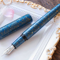世界万年筆・犀皮漆・青上げ Fountain Pen - Wancher ワンチャー