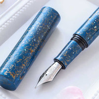 世界万年筆・犀皮漆・青上げ Fountain Pen - Wancher ワンチャー