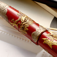 堆錦・双竜・朱 Fountain Pen - Wancher ワンチャー