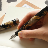 堆錦・双竜・黒 Fountain Pen - Wancher ワンチャー