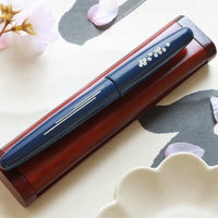 象嵌 桜の川・漆・青 Fountain Pen - Wancher ワンチャー