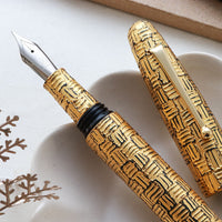 廣田漆 櫛目堆漆塗 金色「クリップ付」 Fountain Pen - Wancher ワンチャー