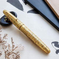 廣田漆 櫛目堆漆塗 金色「クリップ付」 Fountain Pen - Wancher ワンチャー