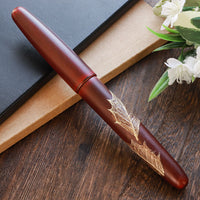 季映万年筆・赤溜塗・ひいらぎ Fountain Pen - Wancher ワンチャー