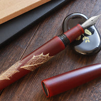 季映万年筆・赤溜塗・ひいらぎ Fountain Pen - Wancher ワンチャー