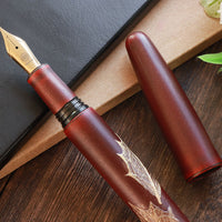 季映万年筆・赤溜塗・ひいらぎ Fountain Pen - Wancher ワンチャー