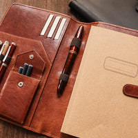 本革ノートカバー A5 コンパクト - コニャックブラウン Pen Pouch - Wancher ワンチャー