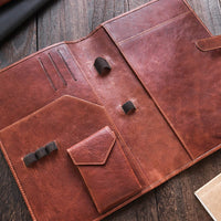 本革ノートカバー A5 コンパクト - コニャックブラウン Pen Pouch - Wancher ワンチャー
