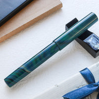 峰万年筆・マーブルグリーン Fountain Pen - Wancher ワンチャー