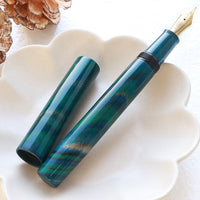 峰万年筆・マーブルグリーン Fountain Pen - Wancher ワンチャー