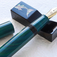 峰万年筆・マーブルグリーン Fountain Pen - Wancher ワンチャー