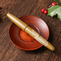 季映万年筆・黄漆・ひいらぎ Fountain Pen - Wancher ワンチャー