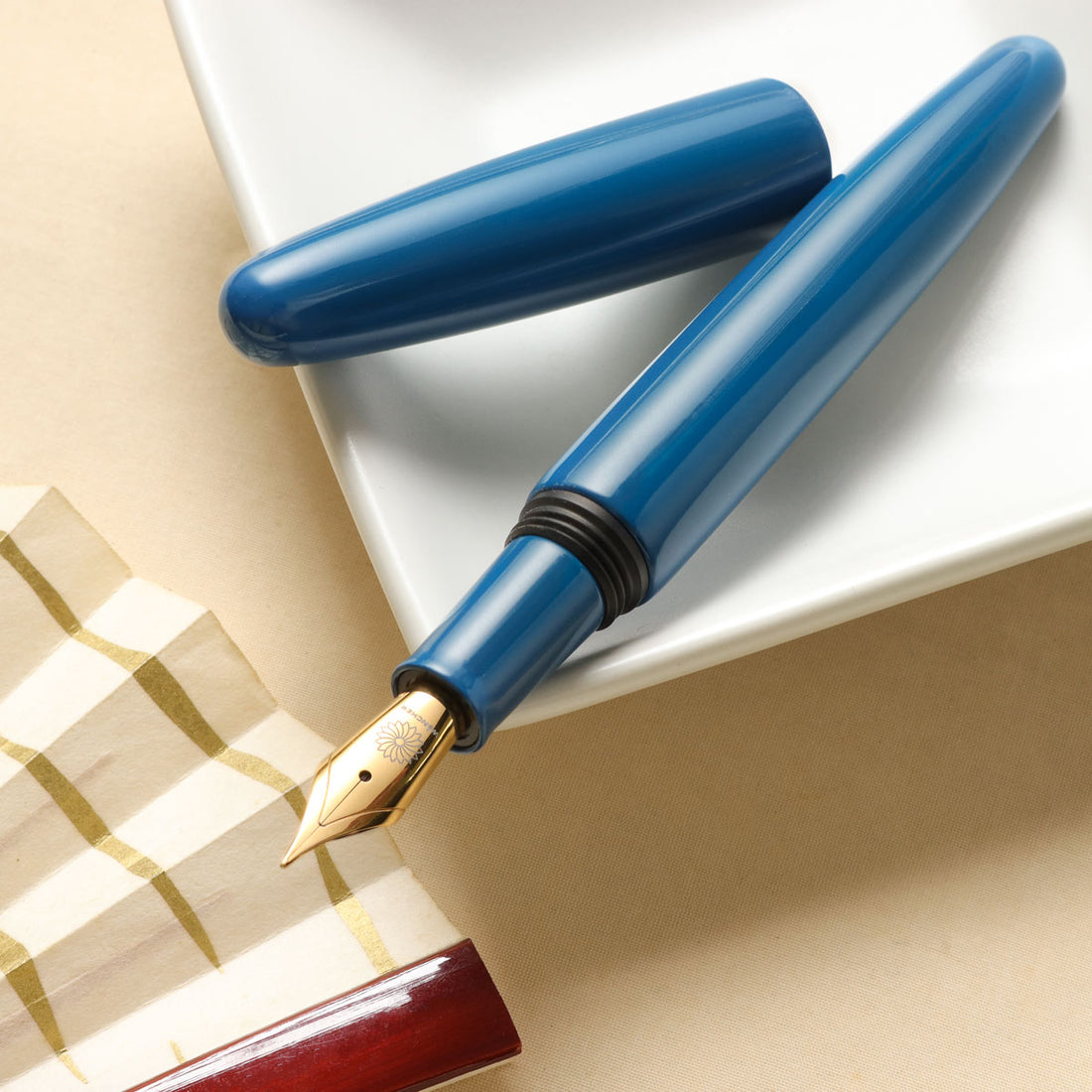 会津漆・青 Fountain Pen - Wancher ワンチャー