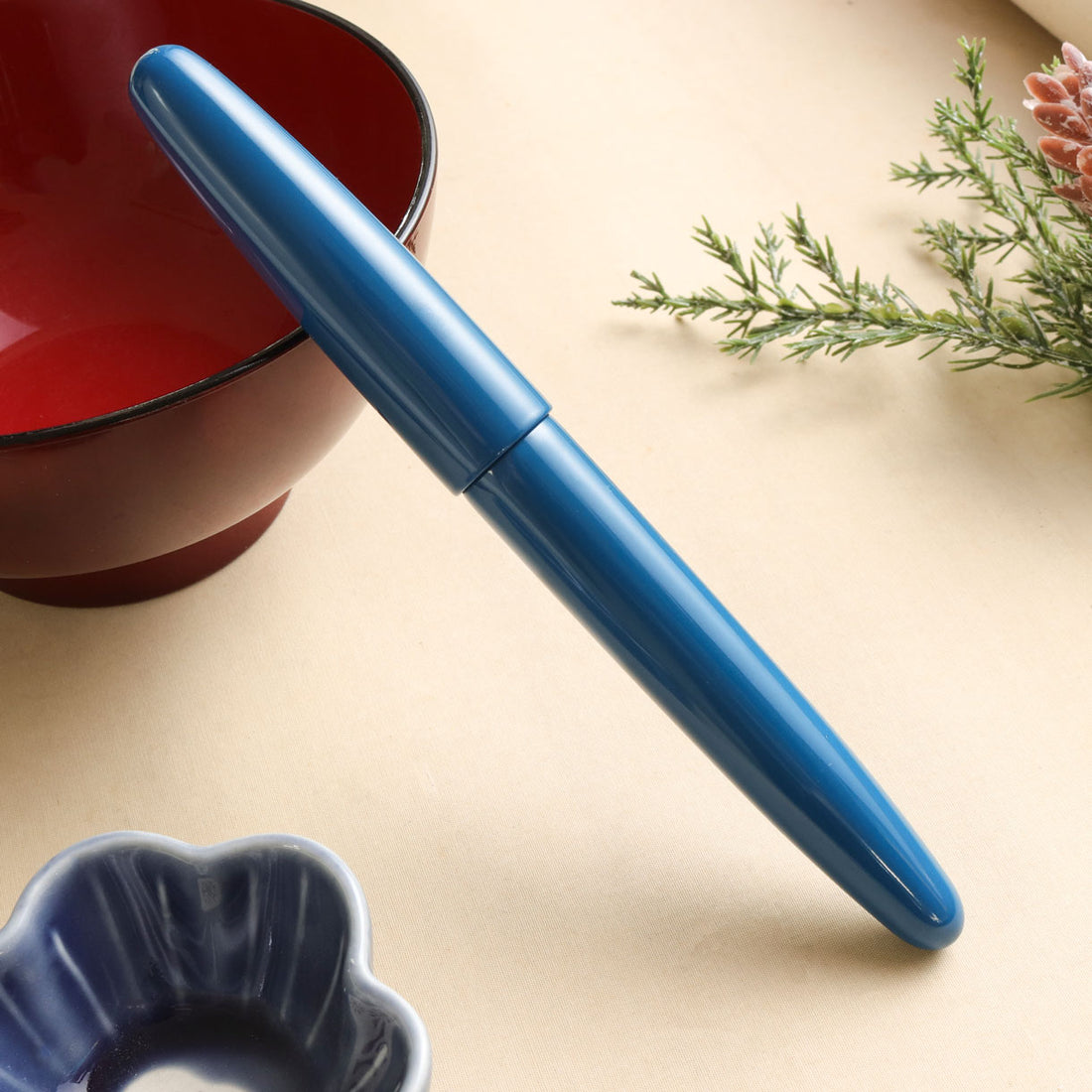 会津漆・青 Fountain Pen - Wancher ワンチャー