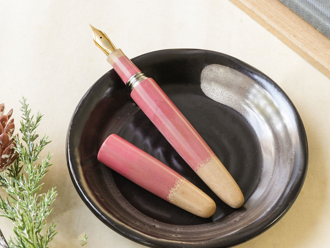 廣田漆　茶碗色・桃 Fountain Pen - Wancher ワンチャー