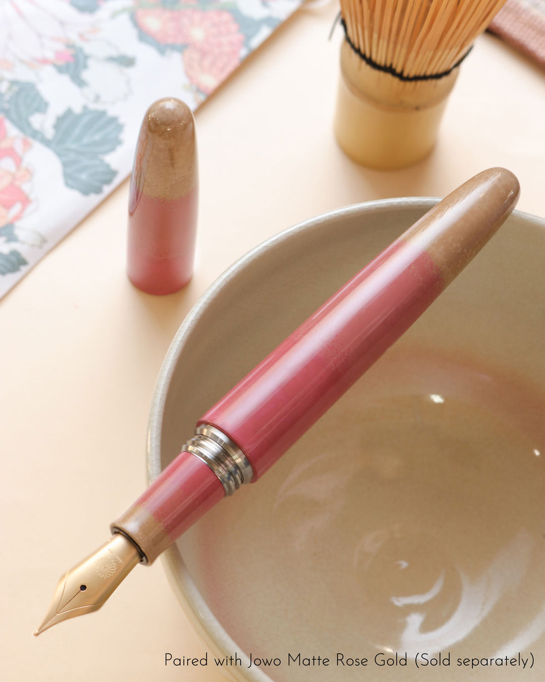 廣田漆　茶碗色・桃 Fountain Pen - Wancher ワンチャー
