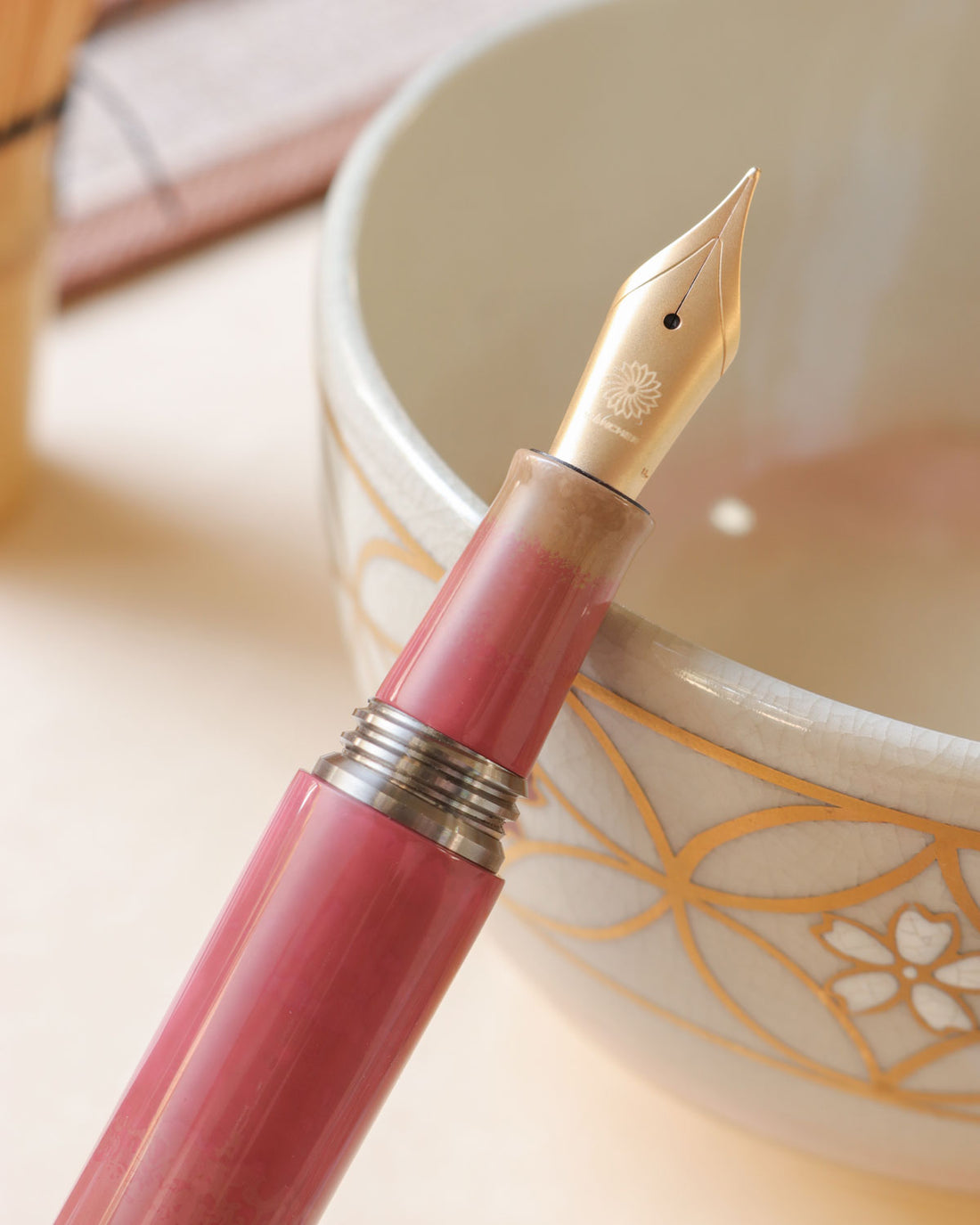 廣田漆　茶碗色・桃 Fountain Pen - Wancher ワンチャー