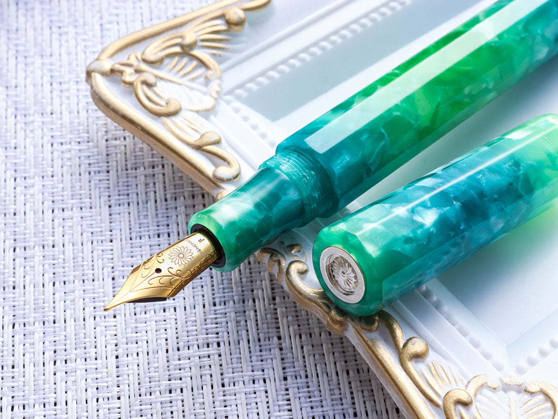 ワンチャー　カレイド万年筆「紫水・グリーン」字幅B ワンチャーWANCHER カレイド万年筆・グリーン・紫水– Wancherpen Japan