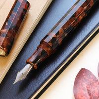 カレイド万年筆・ブラウン・秋木立 Fountain Pen - Wancher ワンチャー