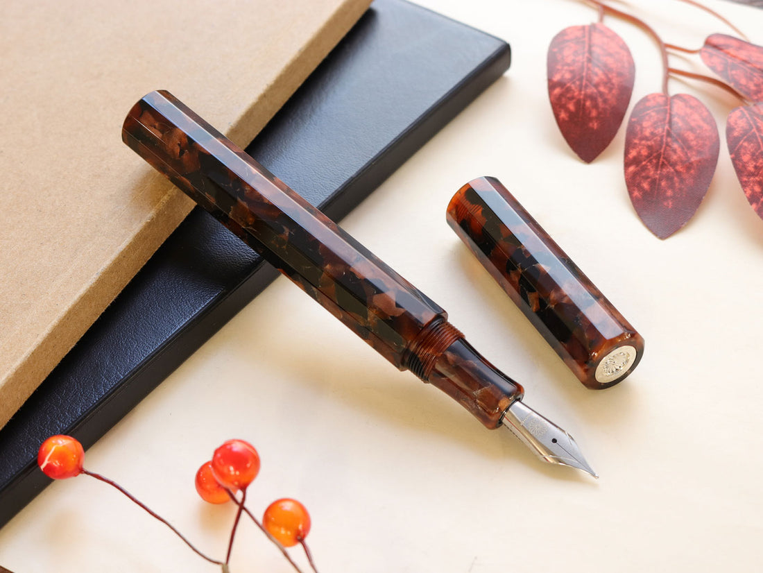 カレイド万年筆・ブラウン・秋木立 Fountain Pen - Wancher ワンチャー