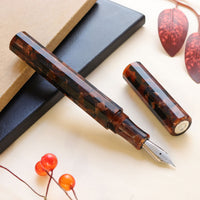 カレイド万年筆・ブラウン・秋木立 Fountain Pen - Wancher ワンチャー