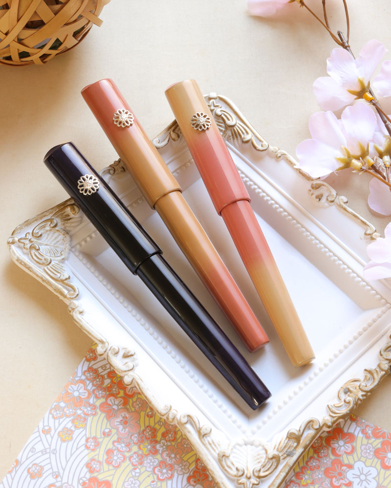 輪島漆・碧紫（あおむらさき）ぼかし Fountain Pen - Wancher ワンチャー