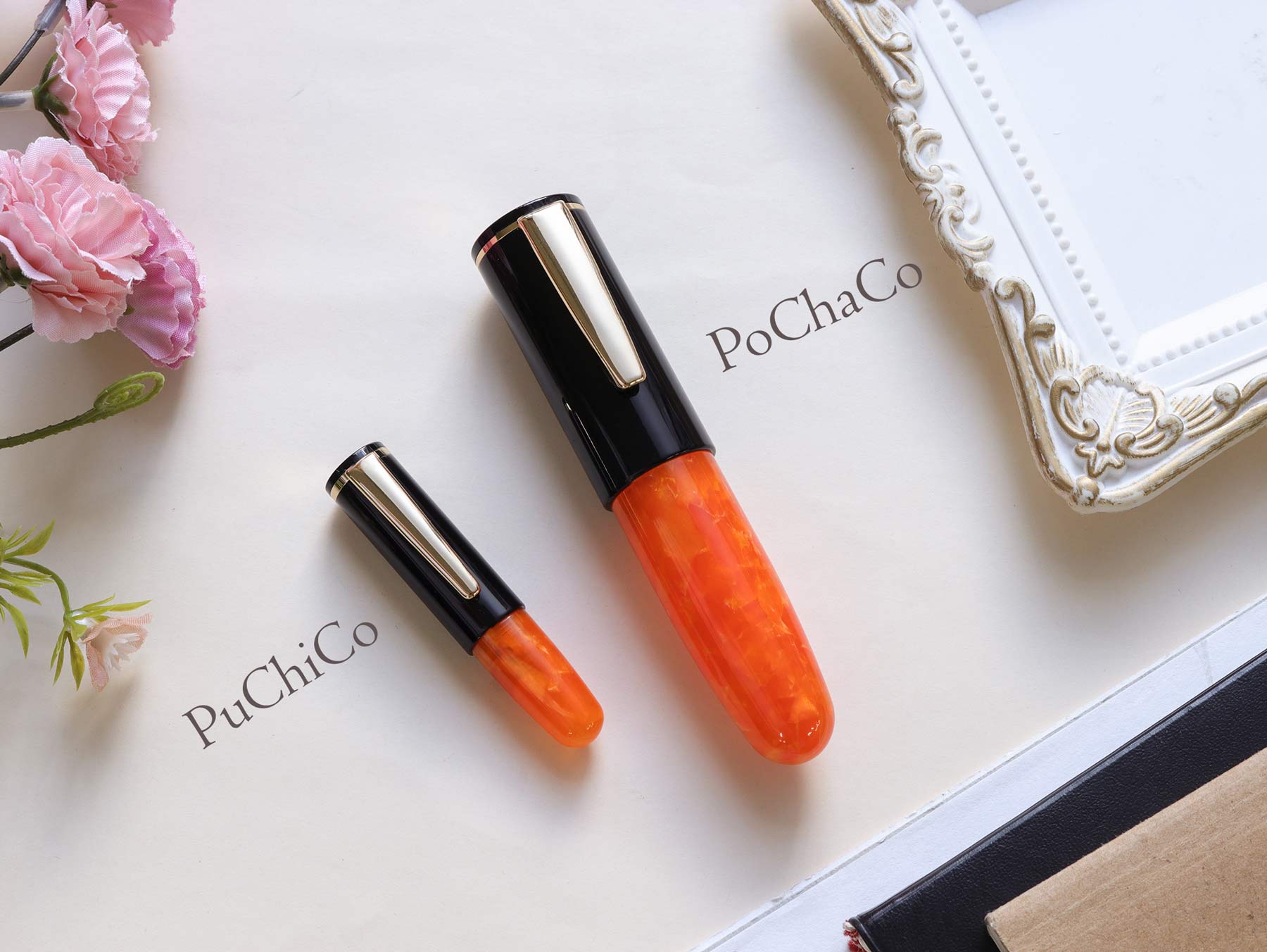 PoChaCo・ブラックチョコオレンジ Fountain Pen - Wancher ワンチャー