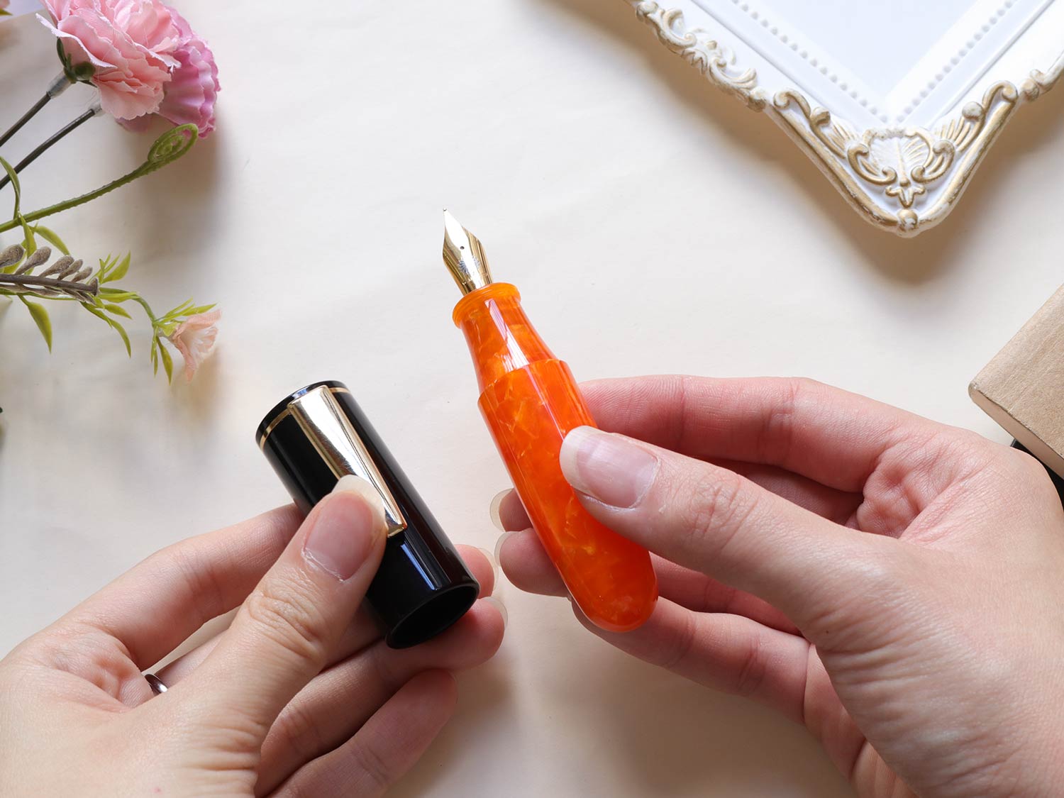 PoChaCo・ブラックチョコオレンジ Fountain Pen - Wancher ワンチャー